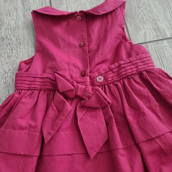 Janie and Jack Toddler Girls Fuchsia Tiered Sleeveless Dress Size 2T - Picture 9 of 11